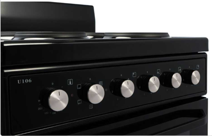 Univa 60cm 84L 4-Plate Front Panel Stove U106B-1