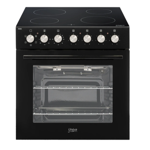 Univa 60cm Oven Ceran Hob Black U336CB-1