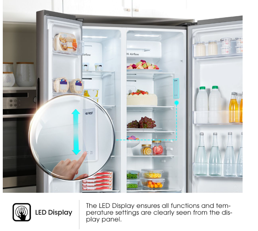 Hisense 508l Titanium Inox Side By Side Fridge H670sit-wd