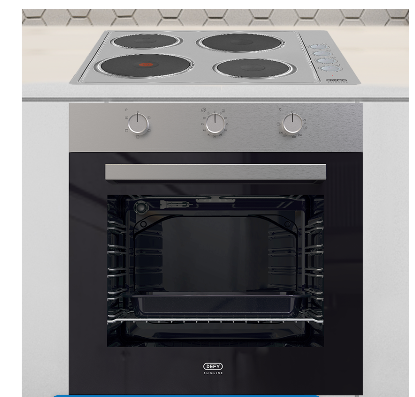 Defy DCB849E Slimline Oven and Hob Box Set (DBO484 & DHD399)