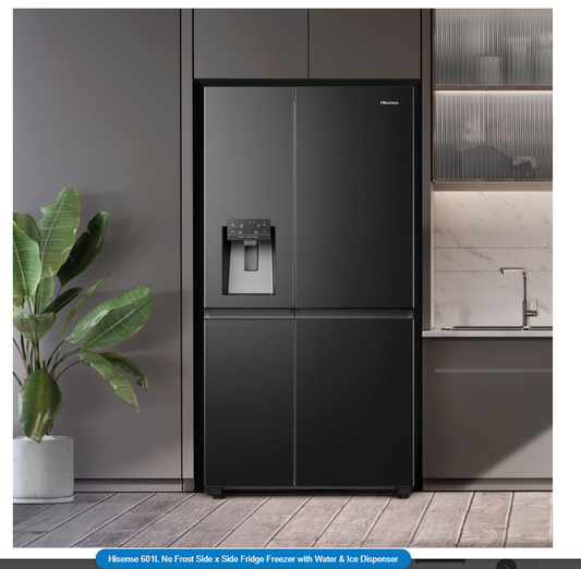 Hisense 601L No Frost Side x Side Fridge Freezer with Water & Ice Dispenser