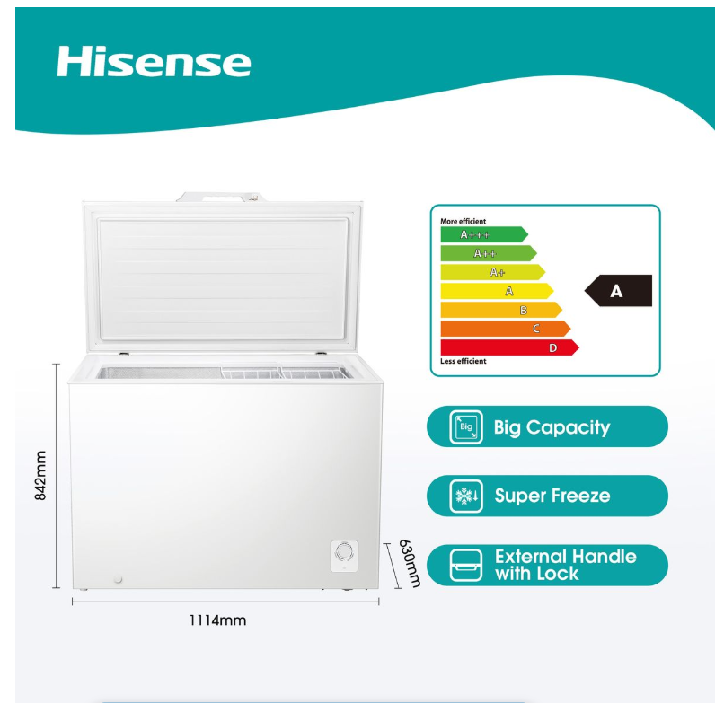 Hisense 297L Chest Freezer with Fast Freeze Function