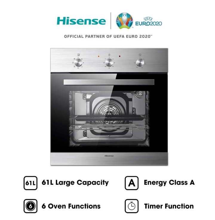 Hisense-600mm Eye Level Built in Oven-Stainless Steel