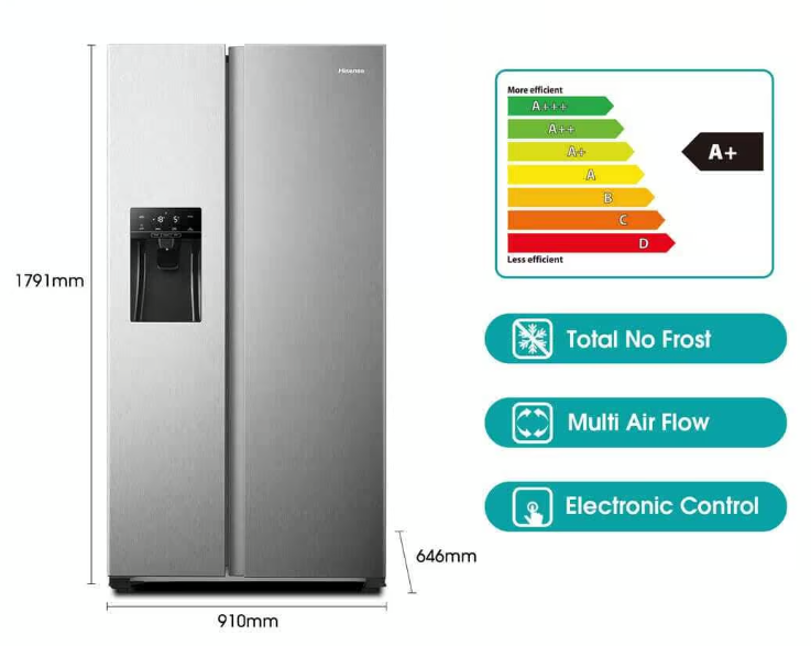 Hisense H690SS-IDL | (Side By Side) Non-Plumb Refrigerator