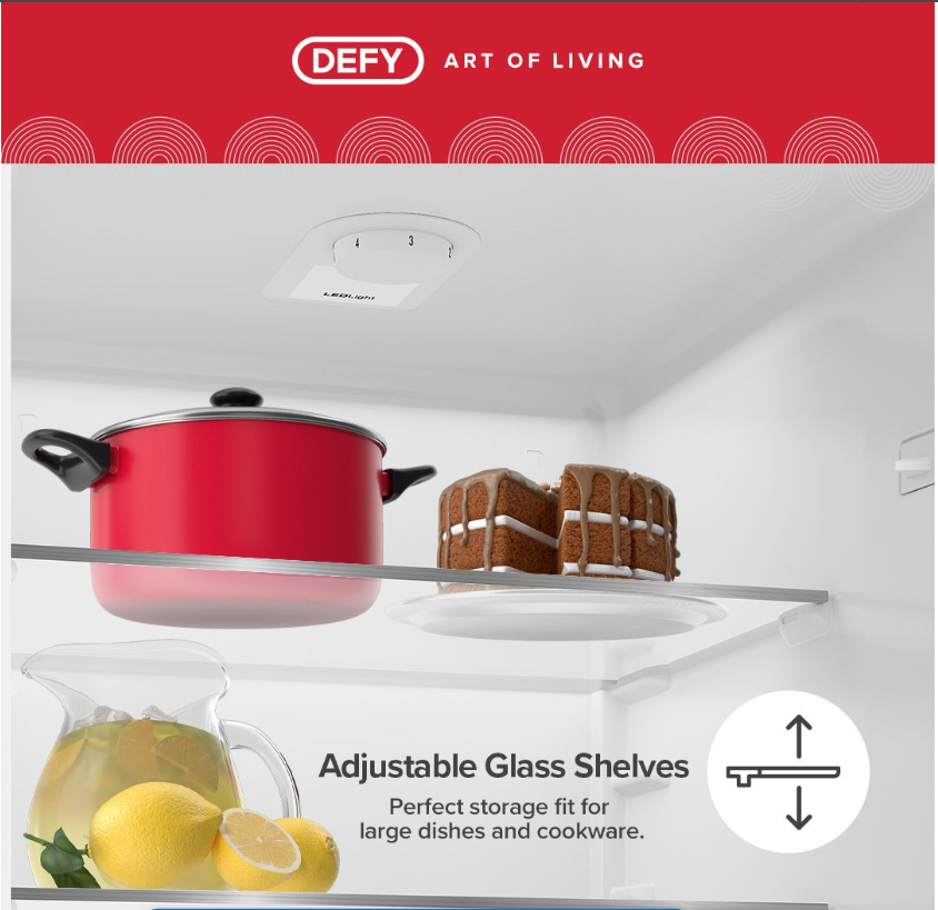 Defy 302L DAC639 Bottom Freezer Fridge Water Dispenser Frost Free Metallic